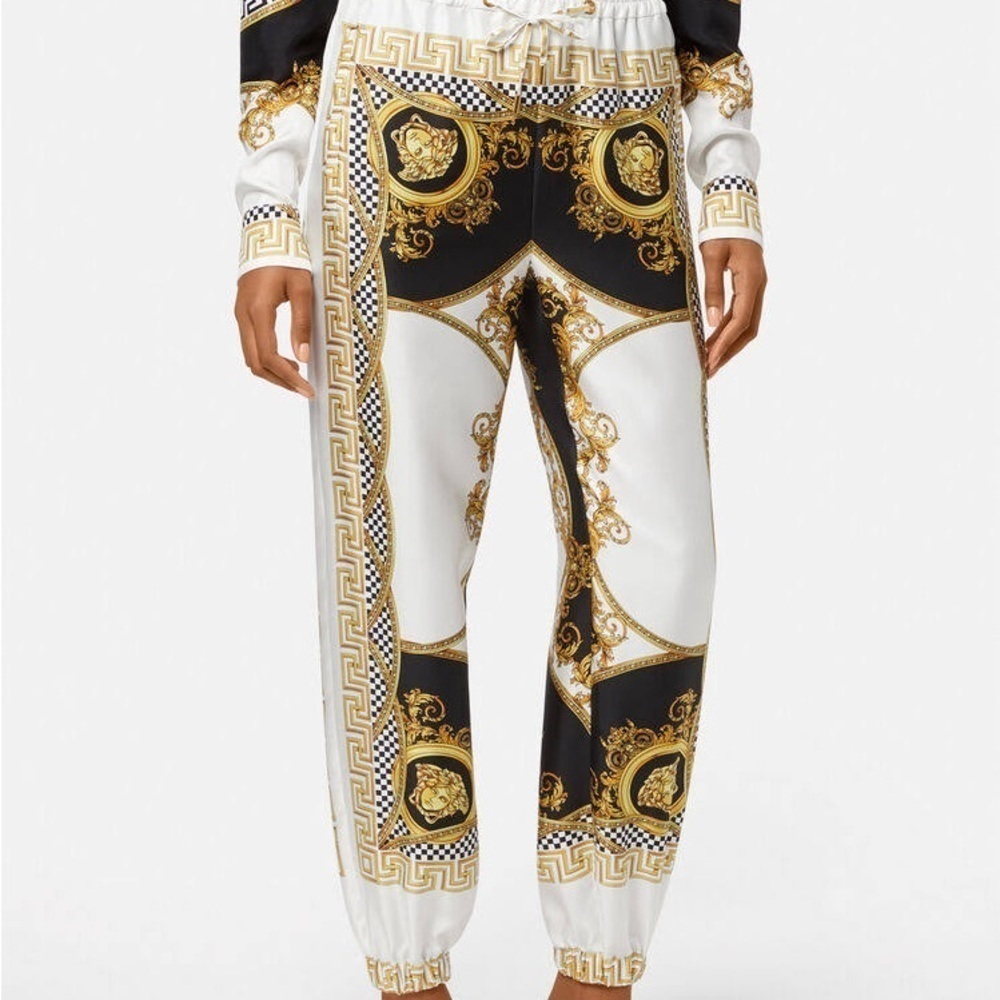 Versace Heritage Print Silk Joggers - Picture 3 of 15